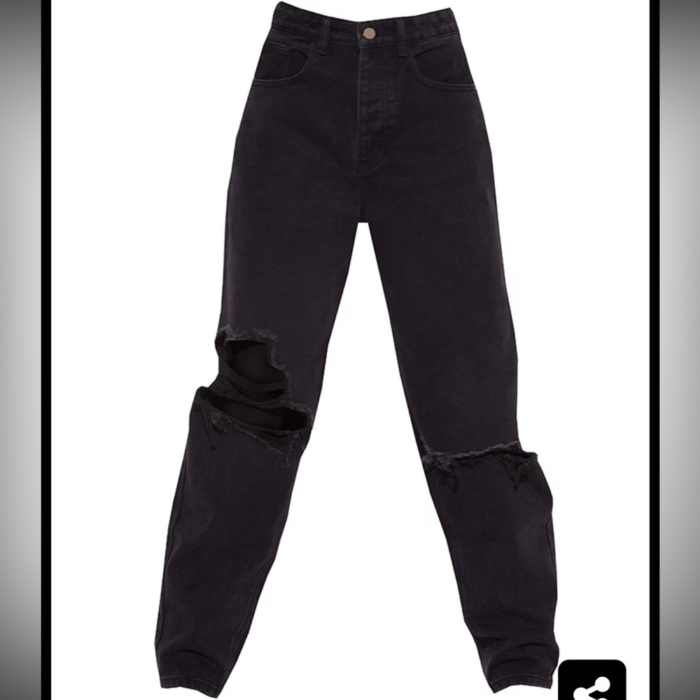 Pretty little thing PLT Black Boyfriend high waisted jeans